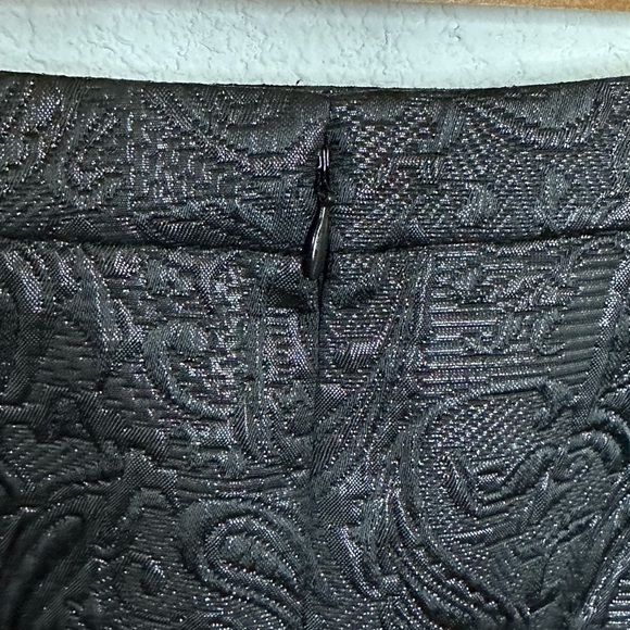 J. Crew jacquard print black faux wrap mini skirt size 2 - Picture 3 of 6